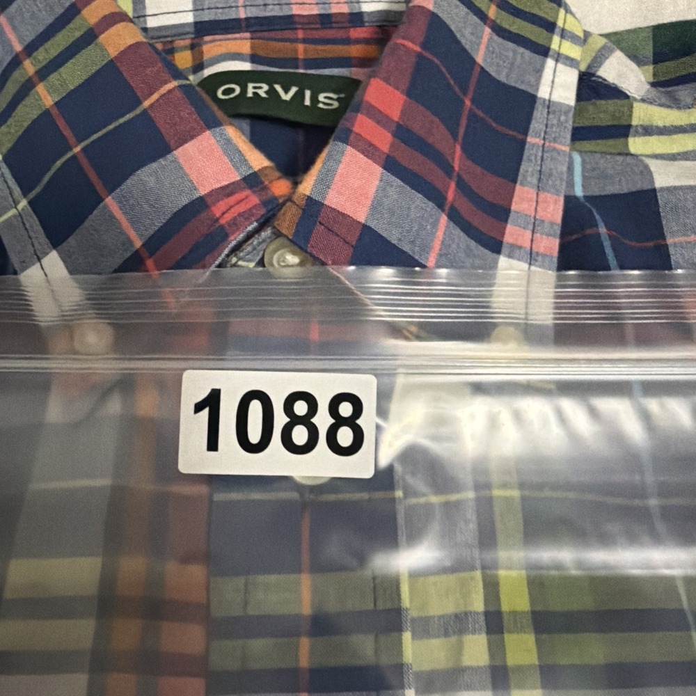 Orvis Madris 100% Cotton Plaid Short Sleeve Men's M - Picture 8 of 8
